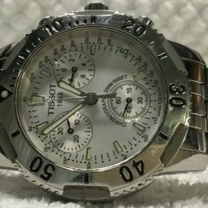Tissot PRS200 White Dial SS Chronograph Watch